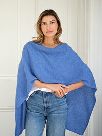 lucy 4-way cashmere poncho (PRE-ORDER) - blue jean