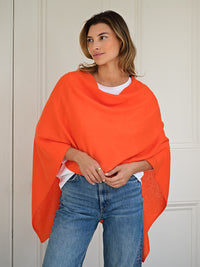 lucy 4-way cashmere poncho - aperol orange