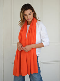 lucy 4-way cashmere poncho - aperol orange