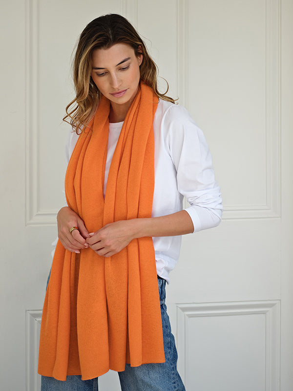 lucy 4-way cashmere poncho - soft orange