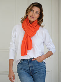 lucy 4-way cashmere poncho - aperol orange