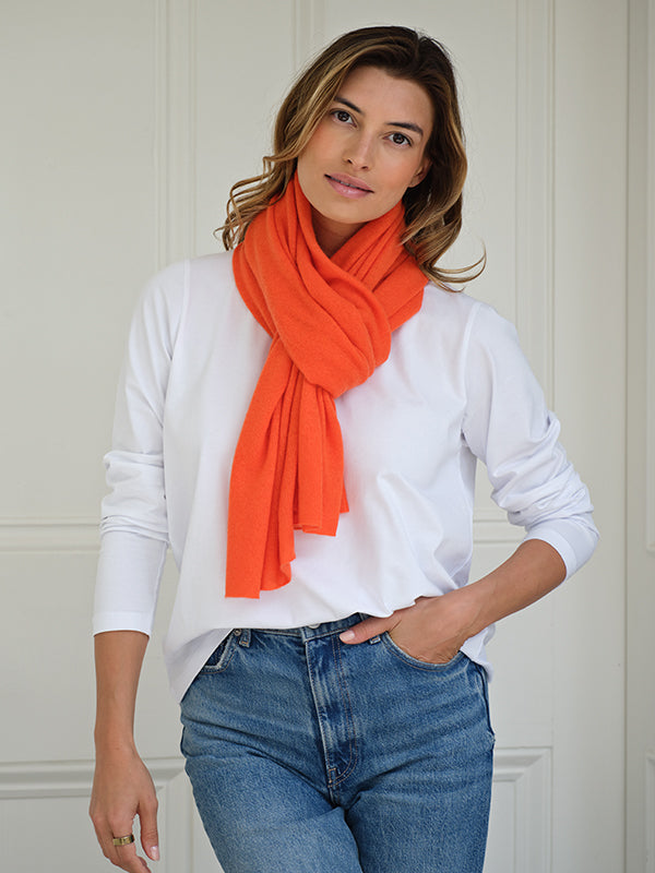 lucy 4-way cashmere poncho - aperol orange