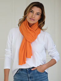 lucy 4-way cashmere poncho - soft orange