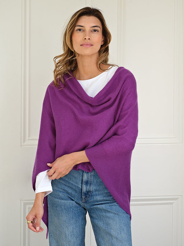 lucy 4-way cashmere poncho (PRE-ORDER) - purple