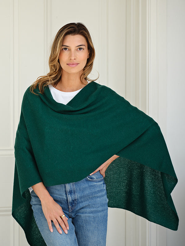 lucy 4-way cashmere poncho (PRE-ORDER) - forest green