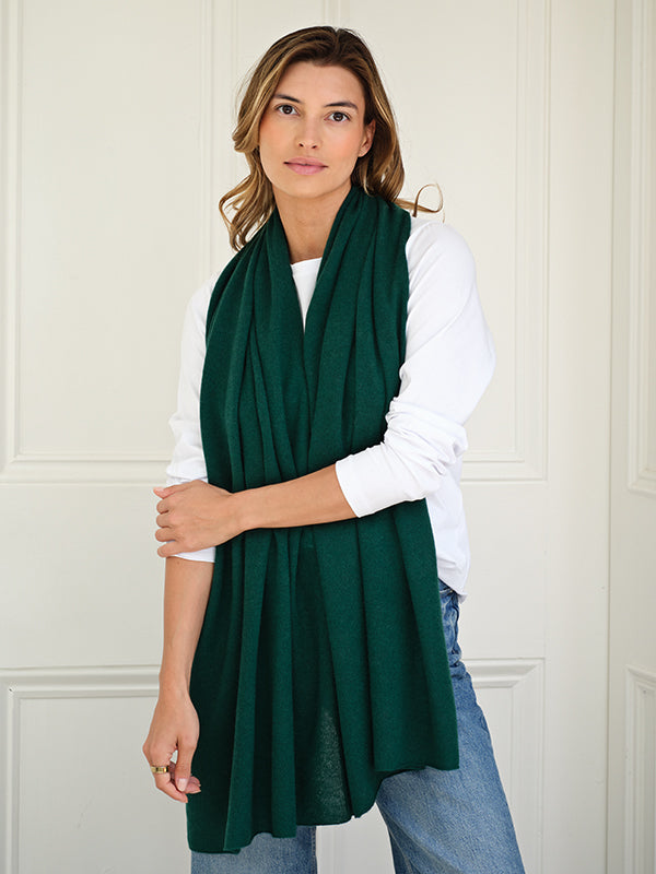 lucy 4-way cashmere poncho (PRE-ORDER) - forest green