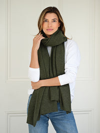 lola cashmere travel wrap - olive green