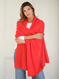 lola cashmere travel wrap - red