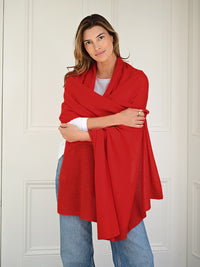 lola cashmere travel wrap - red