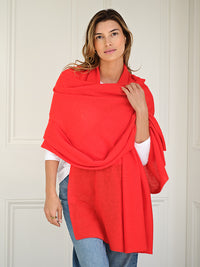 lola cashmere travel wrap - red