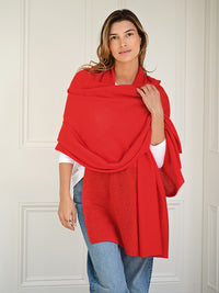 lola cashmere travel wrap - red