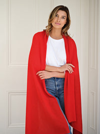 lola cashmere travel wrap - red
