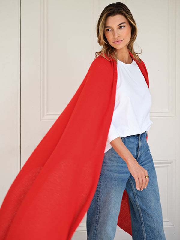 lola cashmere travel wrap - red