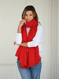 lola cashmere travel wrap - red