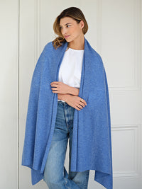 lola cashmere travel wrap - blue jean