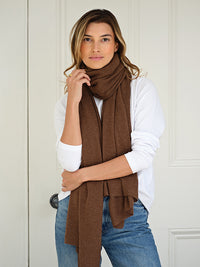 lola cashmere travel wrap - cocoa brown