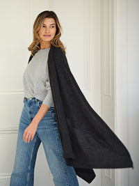 lola cashmere travel wrap - charcoal