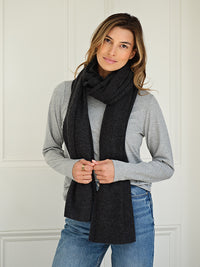 lola cashmere travel wrap - charcoal