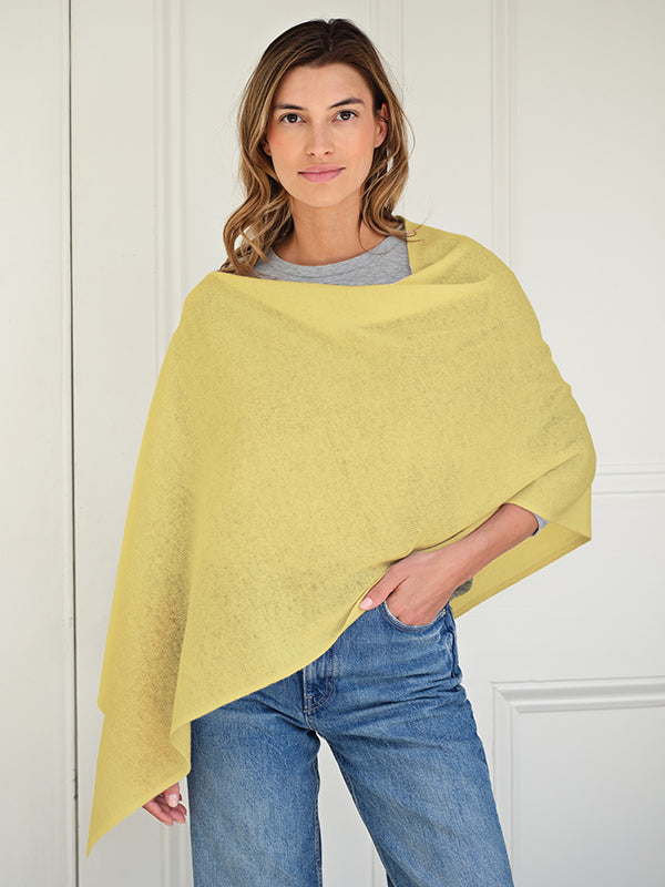 lucy 4-way cashmere poncho - pale yellow