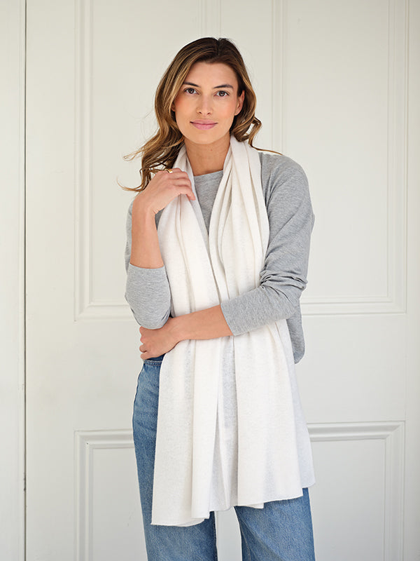 lucy 4-way cashmere poncho - white