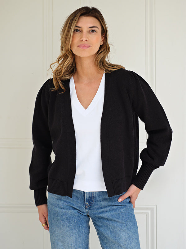 kaia boxy cardigan - black