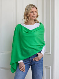 lucy 4-way cashmere poncho - apple green