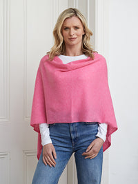 lucy 4-way cashmere poncho - pink
