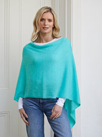 lucy 4-way cashmere poncho - aqua