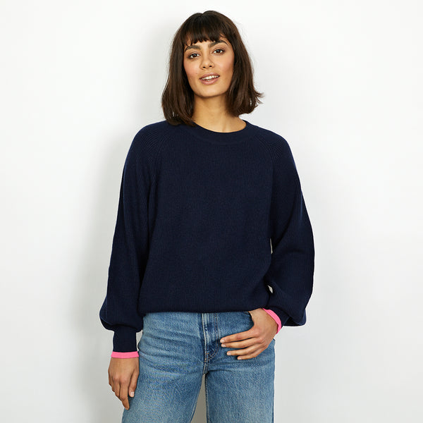 robina navy wool cashmere jumper