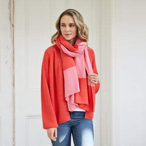 rose pink & red wrap